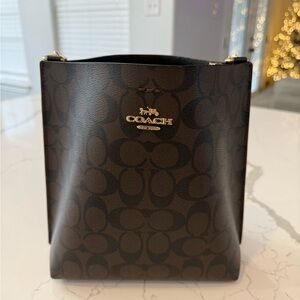 Coach Dark Brown Monogram Tote